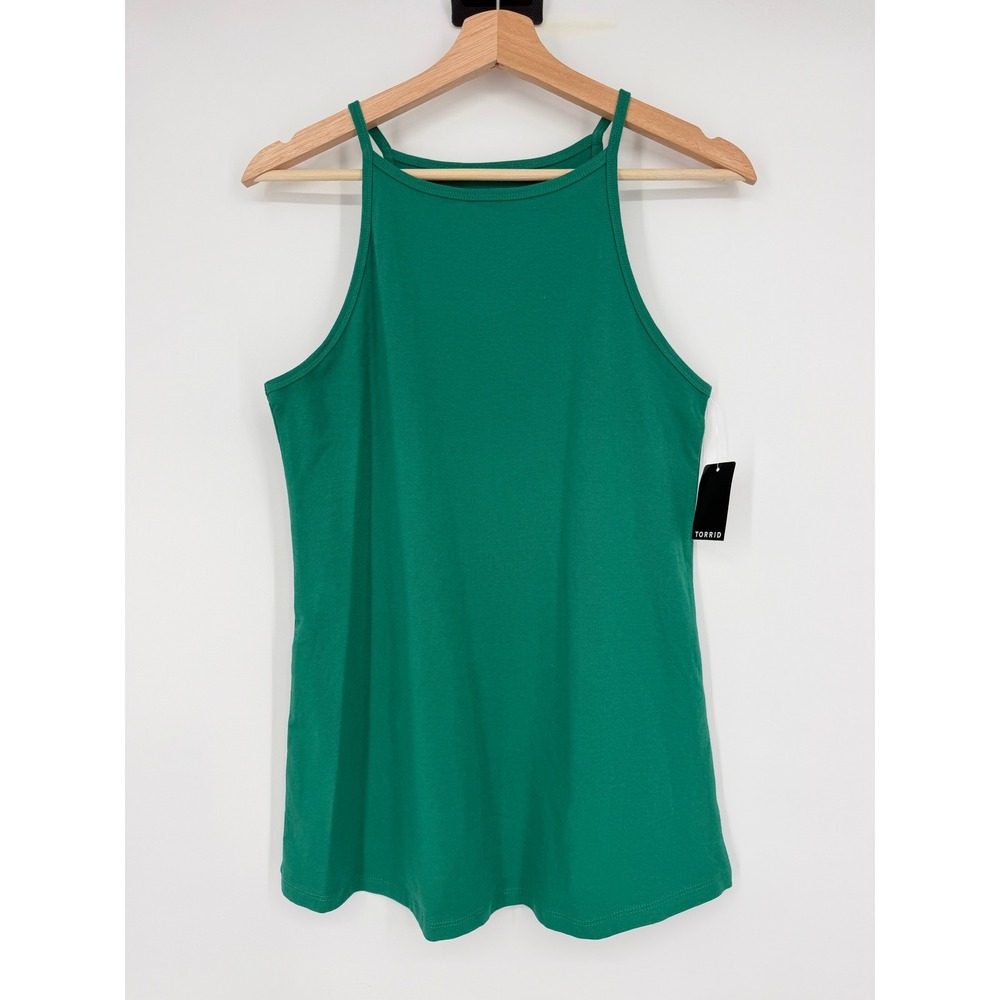 New Torrid Foxy High Neck Tank Top Emerald Green Sz 0 L